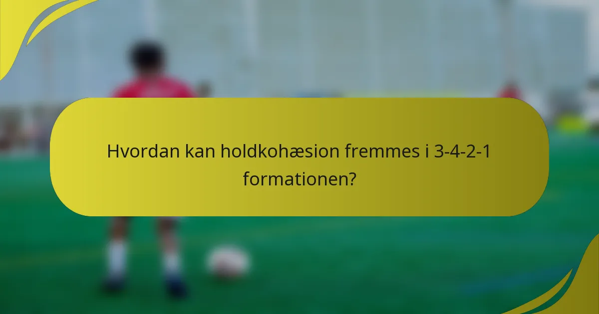Hvordan kan holdkohæsion fremmes i 3-4-2-1 formationen?